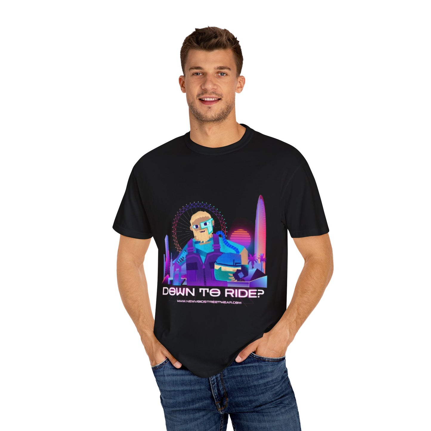 Down to Ride Cyberpunk Rider T-shirt