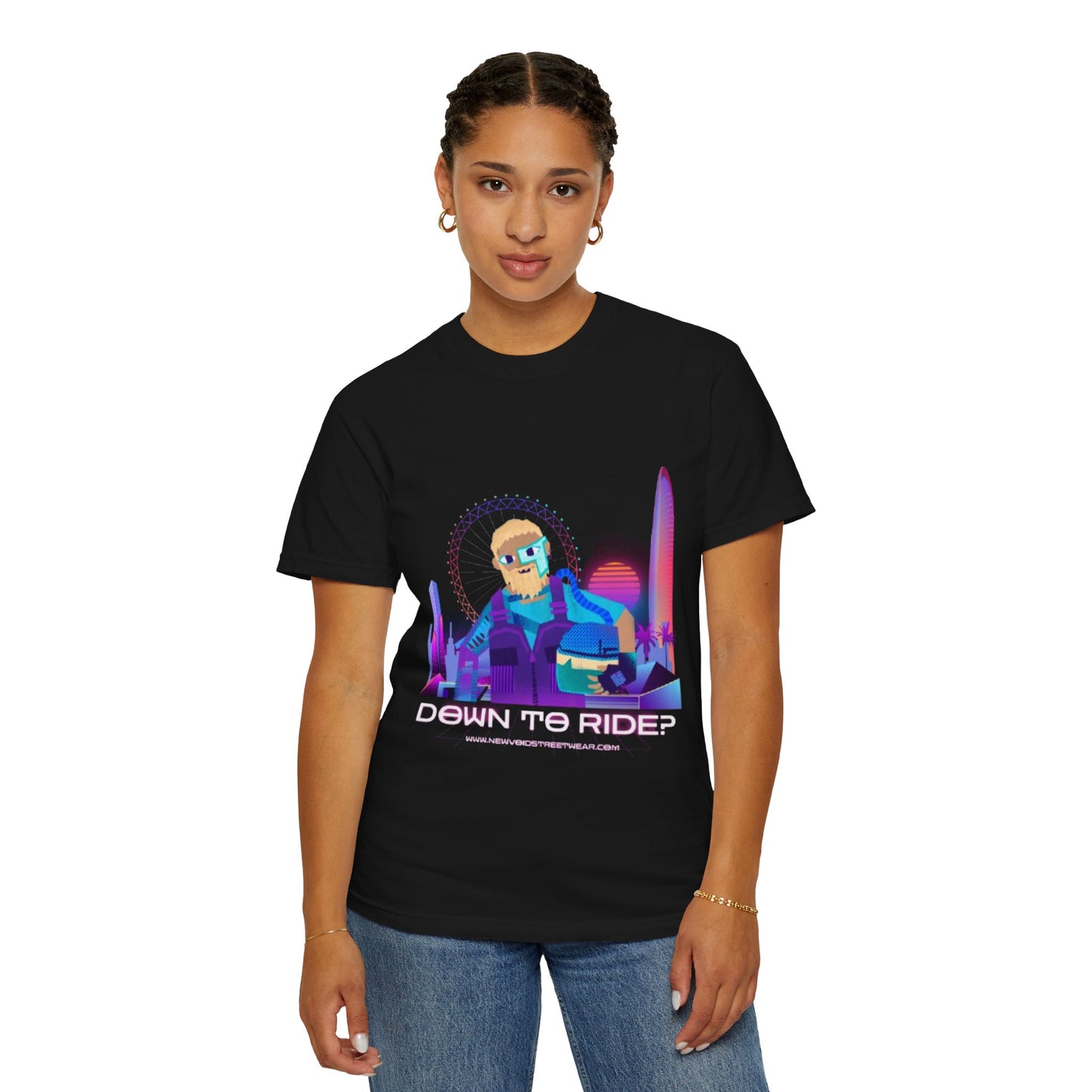 Down to Ride Cyberpunk Rider T-shirt