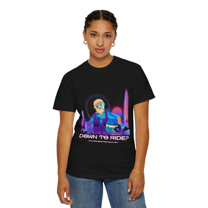 Down to Ride Cyberpunk Rider T-shirt